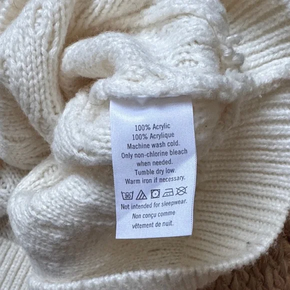 Janie & Jack Cream Cowl Neck Sweater - Picture 3 of 3